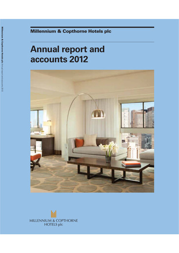 Thumbnail Millennium & Copthorne Hotels New Zealand Annual Report 2012