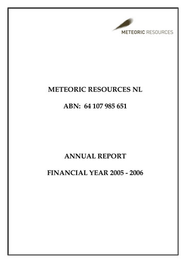 Thumbnail Meteoric Resources Annual Report 2005-2006