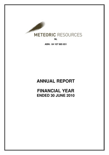 Thumbnail Meteoric Resources Annual Report 2010