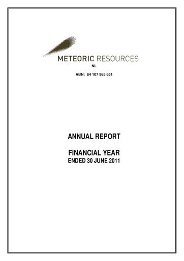 Thumbnail Meteoric Resources Annual Report 2011