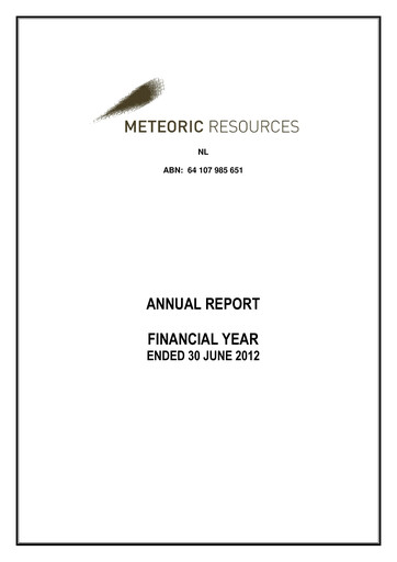 Thumbnail Meteoric Resources Annual Report 2012