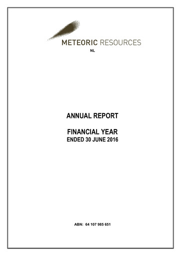 Thumbnail Meteoric Resources Annual Report 2016
