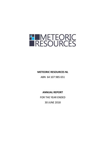 Thumbnail Meteoric Resources Annual Report 2018