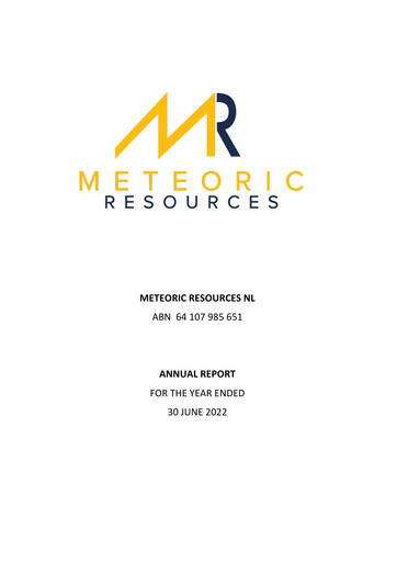 Thumbnail Meteoric Resources Annual Report 2021-2022