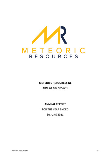 Thumbnail Meteoric Resources Annual Report 2021