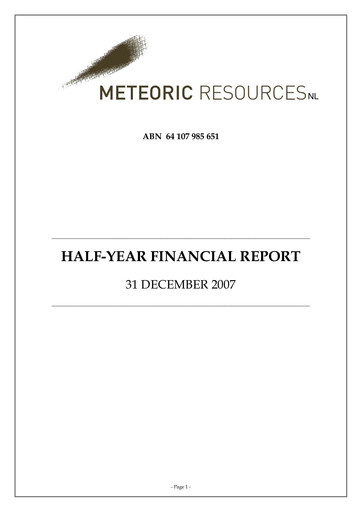 Thumbnail Meteoric Resources Half-year Report 2007