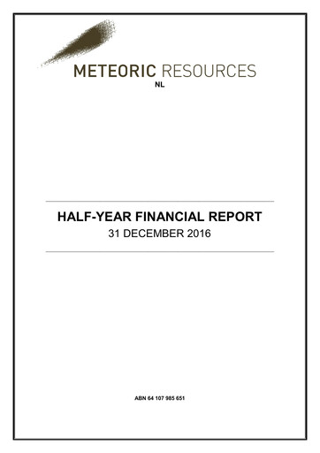 Thumbnail Meteoric Resources Half-year Report 2016