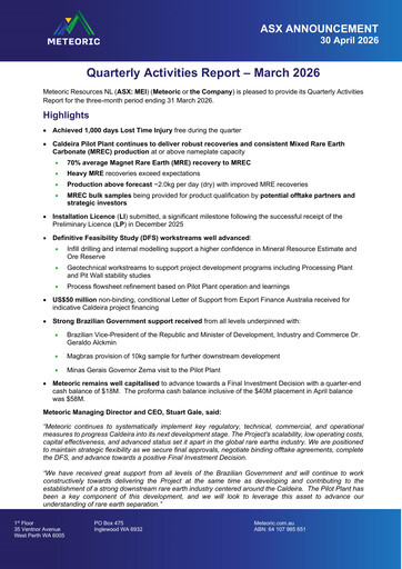Thumbnail Meteoric Resources Quarterly Report 2026-q1