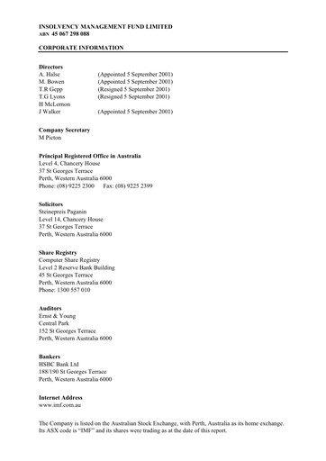 Thumbnail Omni Bridgeway Annual Report 2002