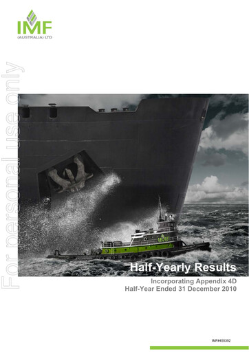 Thumbnail Omni Bridgeway Financial Report 2011-h1