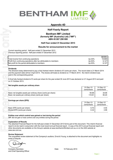 Thumbnail Omni Bridgeway Financial Report 2014-h1