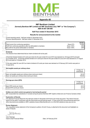 Thumbnail Omni Bridgeway Financial Report 2016-h1