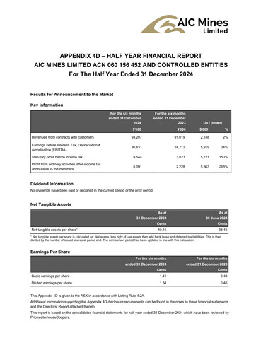 Vorschaubild AIC Mines Limited Finanzbericht 2025-h1