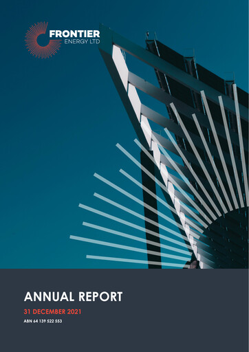 Miniature Frontier Energy Limited Rapport annuel 2021