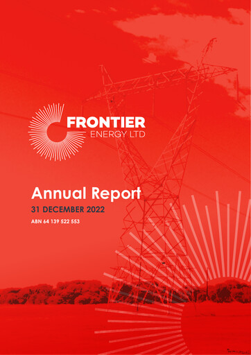 Miniature Frontier Energy Limited Rapport annuel 2022