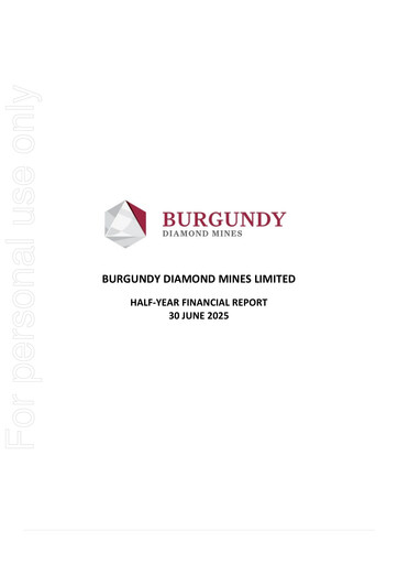 Thumbnail Burgundy Diamond Mines Half-year Report 2025-h1