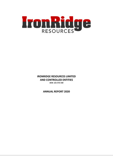 Thumbnail Atlantic Lithium Limited Annual Report 2020
