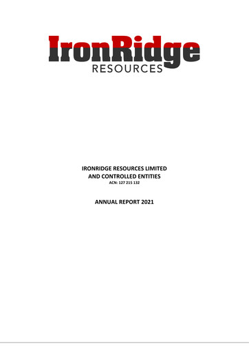 Thumbnail Atlantic Lithium Limited Annual Report 2021