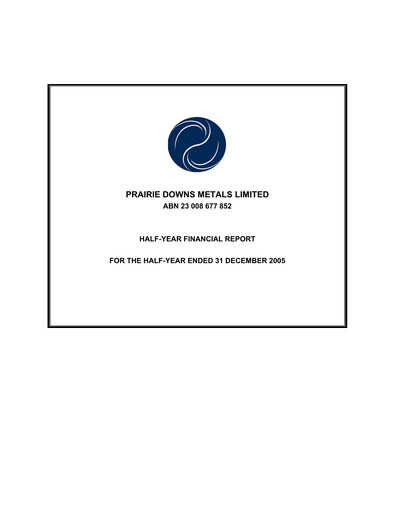 Thumbnail GreenX Metals Financial Report 2006-h1