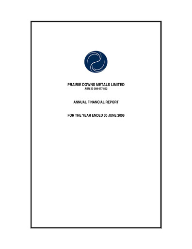 Thumbnail GreenX Metals Financial Report 2006