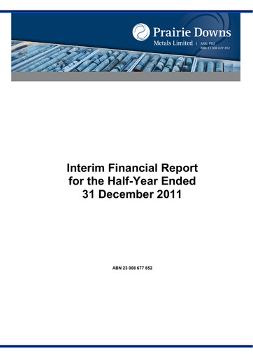 Thumbnail GreenX Metals Financial Report 2012-h1