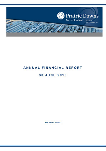 Thumbnail GreenX Metals Financial Report 2013