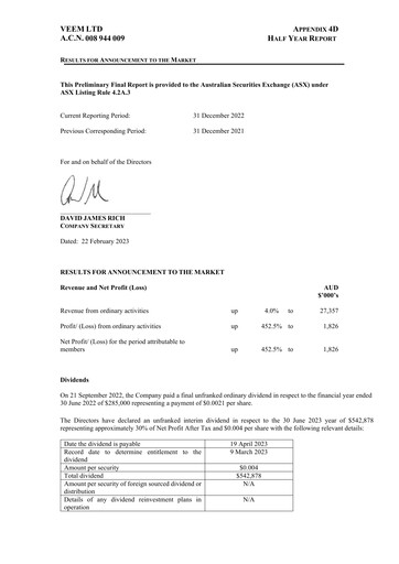 Thumbnail VEEM Ltd Financial Report 2023-h1