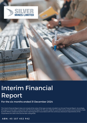Thumbnail Silver Mines Limited Half-year Report 2024-2025-h1