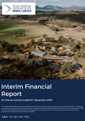 Thumbnail Silver Mines Limited Half-year Report 2025-2026-h1