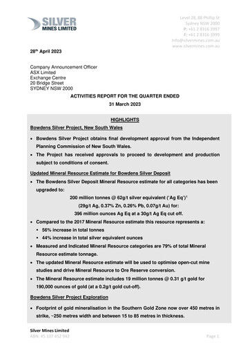 Thumbnail Silver Mines Limited Quarterly Report 2022-2023-q3