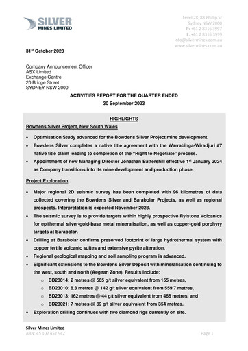 Thumbnail Silver Mines Limited Quarterly Report 2023-2024-q1