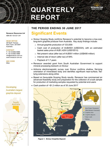 Thumbnail Renascor Resources Quarterly Report 2017-q2