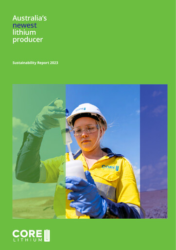 Thumbnail Core Lithium Ltd Sustainability Report 2022-2023