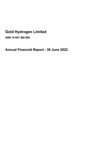 Thumbnail Gold Hydrogen Limited Financial Report 2022