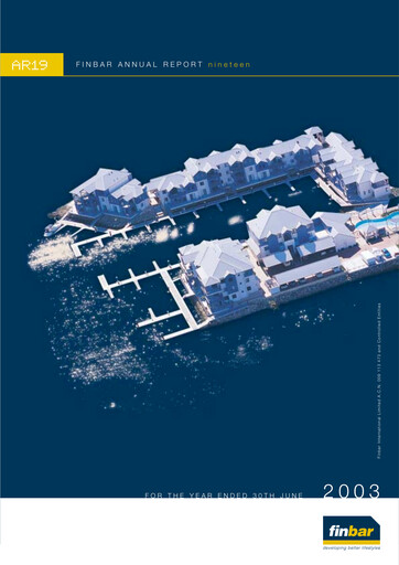 Thumbnail Finbar Group Limited Annual Report 2003