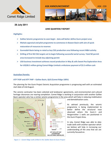 Thumbnail Comet Ridge Quarterly Report 2011-q4