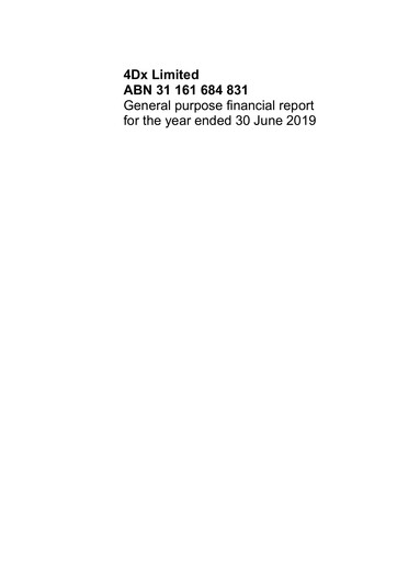 Thumbnail 4DMedical Limited Financial Statement 2019