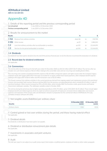Thumbnail 4DMedical Limited Half-year Report 2020-h2