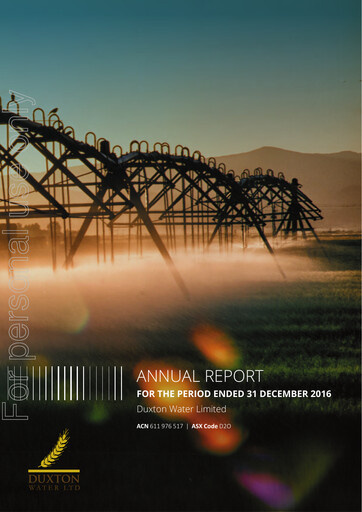 Thumbnail Duxton Water Annual Report 2016