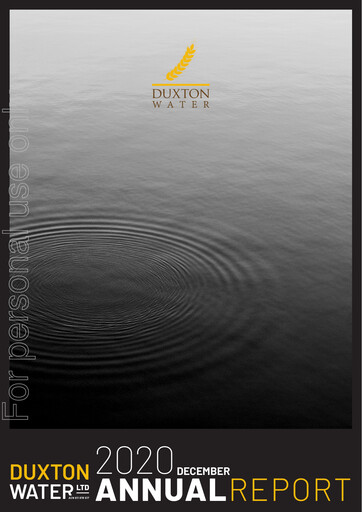 Thumbnail Duxton Water Annual Report 2020