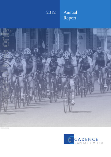 Thumbnail Cadence Capital Limited Annual Report 2012