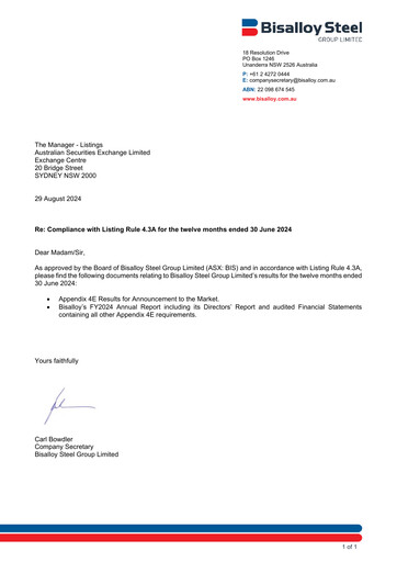 Thumbnail Bisalloy Steel Group Annual Report 2024