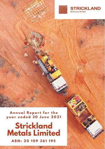 Miniature Strickland Metals Limited Rapport annuel 2021