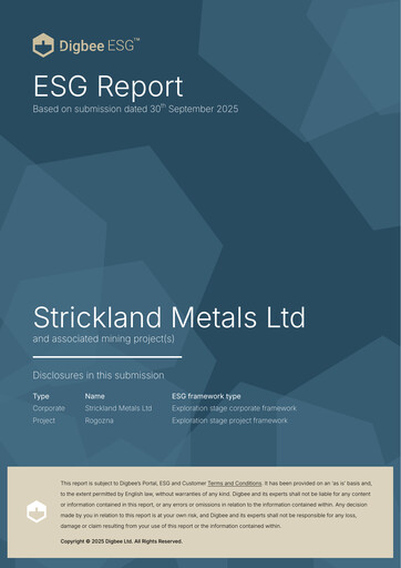 Miniature Strickland Metals Limited Rapport ESG 2025