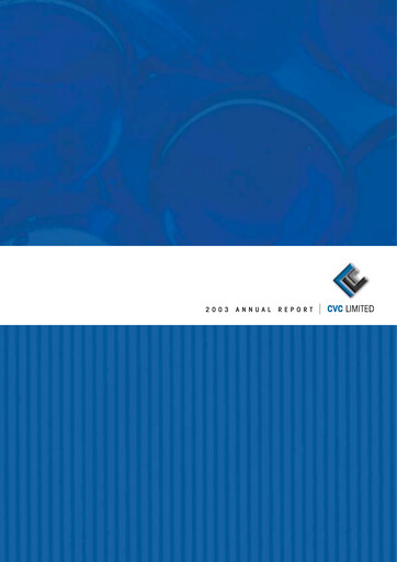 Thumbnail CVC Limited Annual Report 2003