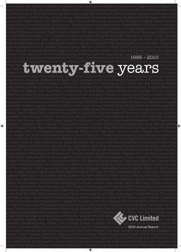 Thumbnail CVC Limited Annual Report 2010