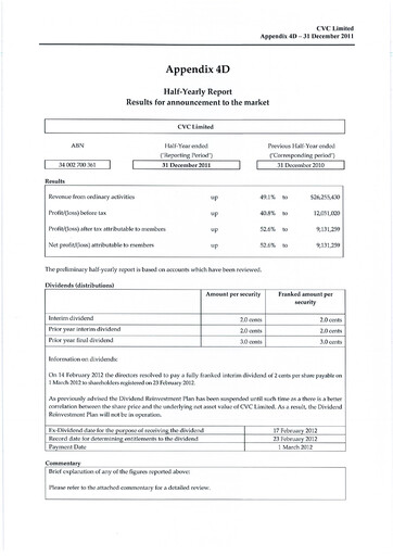 Thumbnail CVC Limited Financial Report 2012-h1