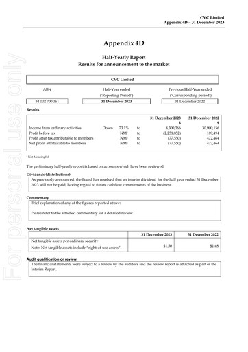 Thumbnail CVC Limited Financial Report 2024-h1