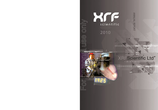 Miniature XRF Scientific Limited Rapport annuel 2010