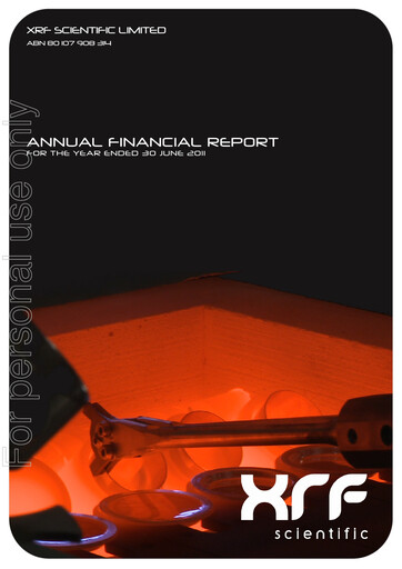Miniature XRF Scientific Limited Rapport annuel 2011